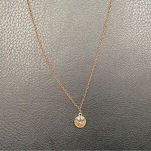 Elegant Gold Necklace with Multicolor Pendant